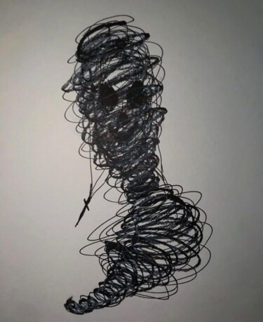 Painting titled "whiteout soul" by Vaxo Lang, Original Artwork, Ink