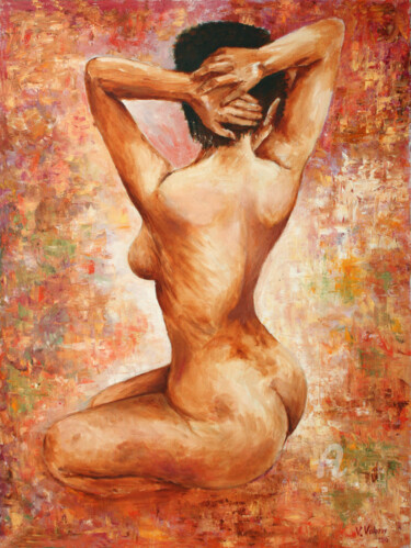 绘画 标题为“Naked Girl” 由Vladimir Volosov, 原创艺术品, 油 安装在木质担架架上