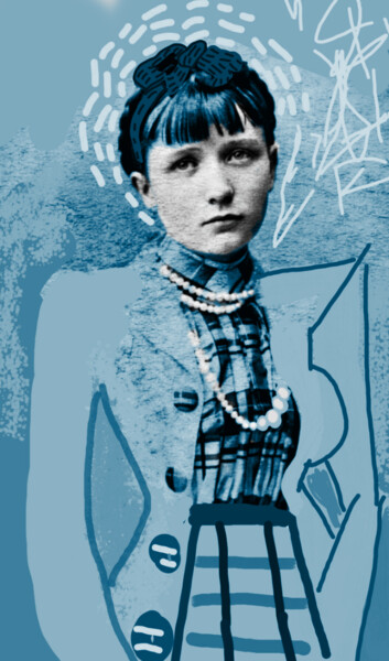 数字艺术 标题为“Blue Woman” 由Ernesto Rivera Novoa, 原创艺术品, 数字油画
