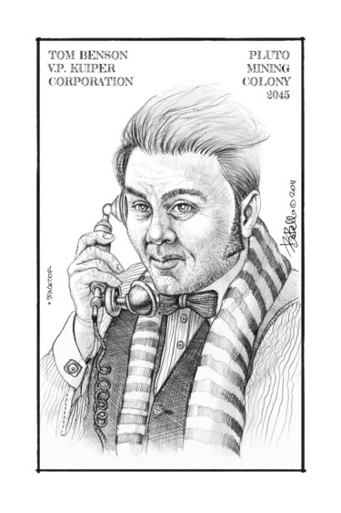 Digital Arts titled "VP Tom Benson" by Bob Bello, Original Artwork, Pencil