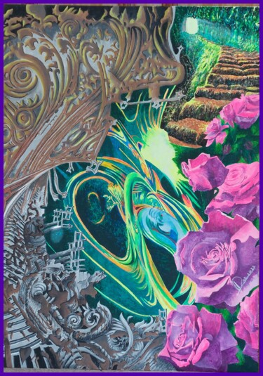 「La porte」というタイトルの絵画 Reinhard Häusslerによって, オリジナルのアートワーク, アクリル