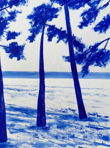 Painting titled "Cap Coz Bleu Outrem…" by Frédéric Cadiou, Original Artwork, Acrylic