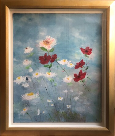 Le printemps au cœur Painting titled "Le printemps au cœur" by Didier Colomès, Original Artwork, Acrylic Mounted on Cardboard
