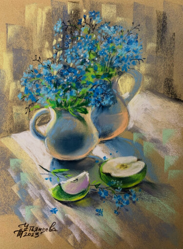 「Still life with flo…」というタイトルの絵画 Tatyana Ustyantsevaによって, オリジナルのアートワーク, パステル