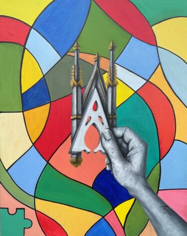 Peinture intitulée "La dernière pièce" par Manon Langevin (Lange), Œuvre d'art originale, Acrylique