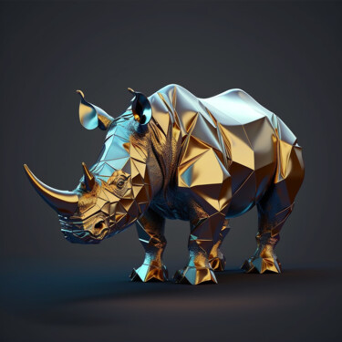 数字艺术 标题为“Rhinoceros 2” 由Claudio Pincas Feldman, 原创艺术品, AI生成的图像