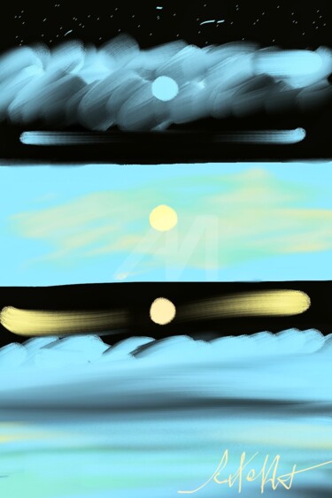 Digital Arts titled "Между небом и землёй" by Yuliia Velychko (JulVelArt), Original Artwork, Digital Painting