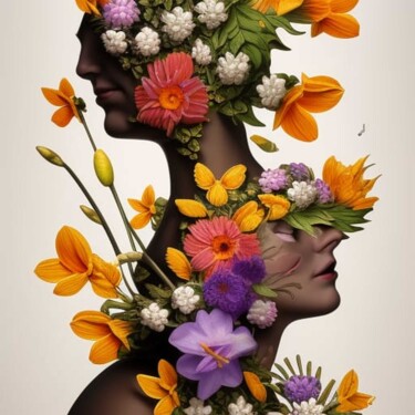 Arte digital titulada "The face of Spring" por Florence Oulhiou, Obra de arte original, Imagen generada por IA