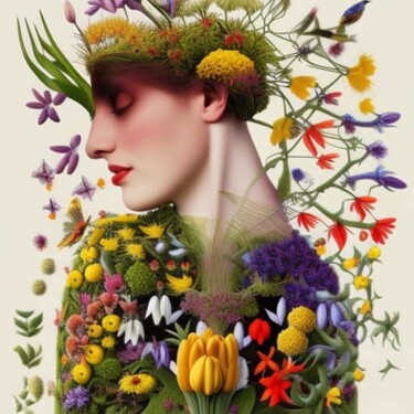 Arte digital titulada "The face of Spring…" por Florence Oulhiou, Obra de arte original, Imagen generada por IA
