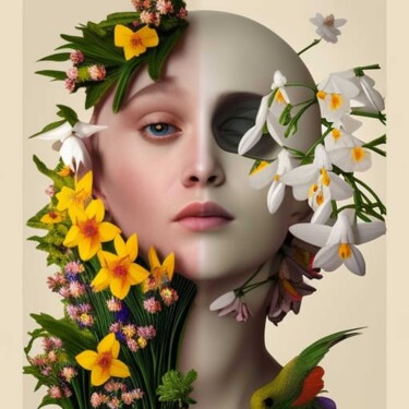 Arte digital titulada "The face of Spring…" por Florence Oulhiou, Obra de arte original, Imagen generada por IA