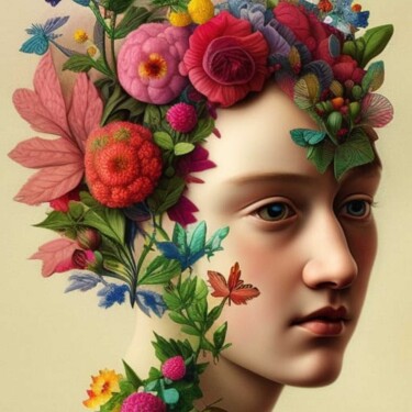 Arte digital titulada "The face of Spring…" por Florence Oulhiou, Obra de arte original, Imagen generada por IA