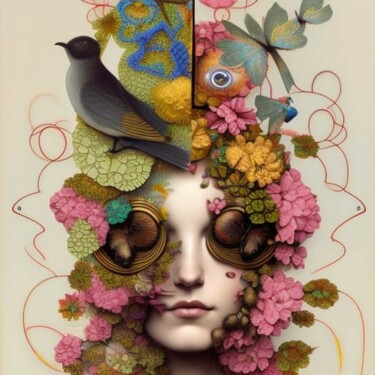 Arte digital titulada "The face of Spring(…" por Florence Oulhiou, Obra de arte original, Imagen generada por IA