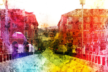 Photographie intitulée "Place Massena" par Annick Sabatier, Œuvre d'art originale, Photographie manipulée