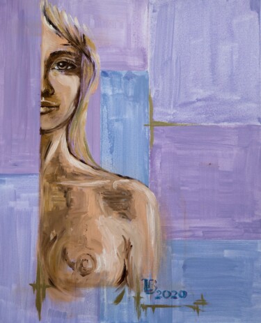 "La Moitié" Peinture intitulée ""La Moitié"" par Lila Licari, Œuvre d'art originale, Huile Monté sur Châssis en bois