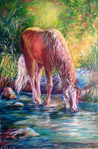 绘画 标题为“Tableau "Cheval boi…” 由Sergiy Tsymbalov, 原创艺术品, 丙烯