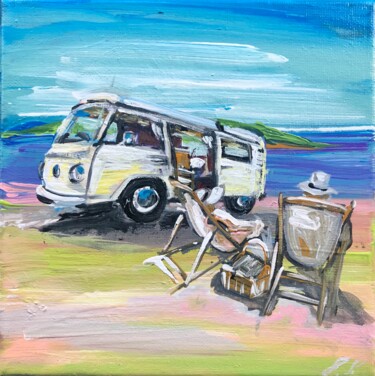 Kicking back by the ocean 绘画 标题为“Kicking back by the…” 由Inessa Ivascanin, 原创艺术品, 丙烯 安装在木质担架架上