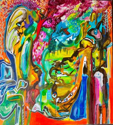 Peinture intitulée "La symphonie de la…" par Muriel Deumie, Œuvre d'art originale, Huile Monté sur Châssis en bois