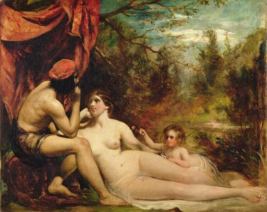 Painting titled "La famille de la fo…" by William Etty, Original Artwork, Oil