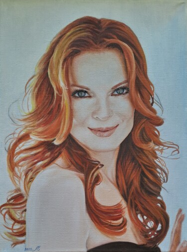 绘画 标题为“Marcia Cross” 由Natalya Moshina-Turusinova, 原创艺术品, 油 安装在artwork_cat.上