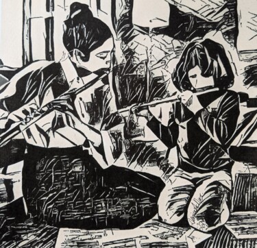 MAKING MUSIC TOGETHER 01 图画 标题为“MAKING MUSIC TOGETH…” 由Denise Nys, 原创艺术品, 墨