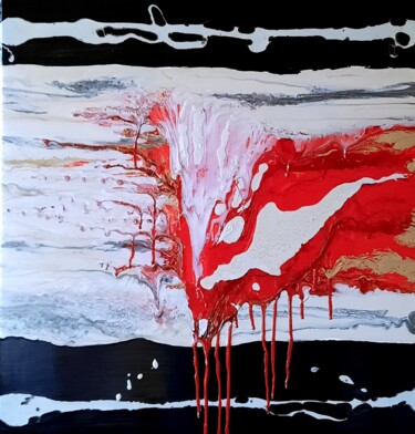 Peinture intitulée "MAGMA" par Maryse Houppilliart, Œuvre d'art originale, Acrylique Monté sur Châssis en bois