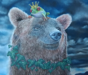 Dibujo titulada "The Bear of False D…" por Txuscuende, Obra de arte original, Pastel Montado en Otro panel rígido
