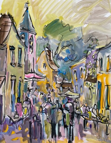 "Auffargis 10" başlıklı Tablo Jean-François Groisy tarafından, Orijinal sanat, Guaş boya
