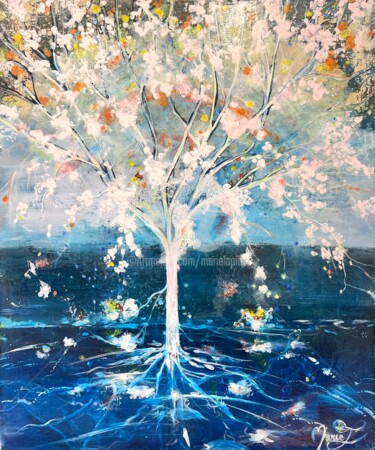 HYDROMEL Painting titled "HYDROMEL" by Marie Laplace, Original Artwork, Acrylic Mounted on Wood Stretcher frame
