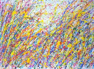 Painting titled "Expression summer 3." by Iryna Kastsova, Original Artwork, Acrylic Mounted on Wood Stretcher frame