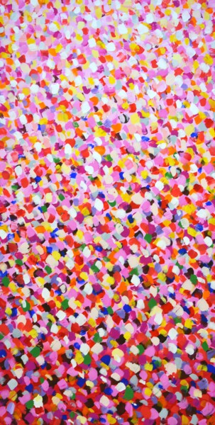 绘画 标题为“Pink and red.” 由Iryna Kastsova, 原创艺术品, 丙烯 安装在木质担架架上