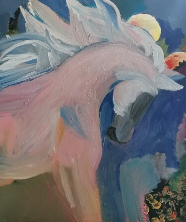 Peinture intitulée "Cheval féérique" par Valérie Blum (Valery), Œuvre d'art originale, Acrylique