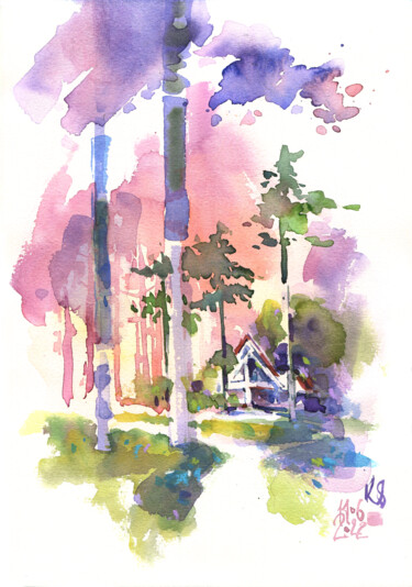 Schilderij getiteld ""Way to Dream"" door Ksenia Selianko, Origineel Kunstwerk, Aquarel