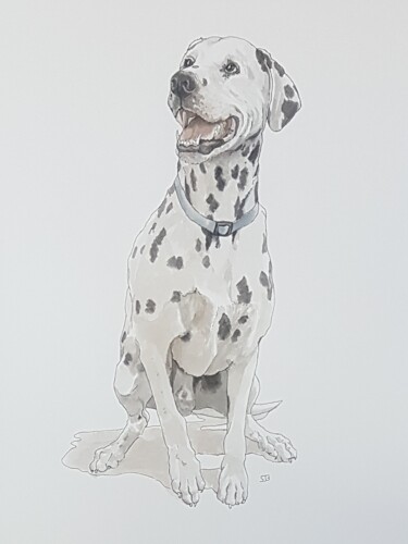 Peinture intitulée "Rocky" par Sarah Borg, Œuvre d'art originale, Aquarelle