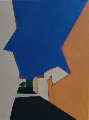 Painting titled "Le village 21" by Bénédicte Coffinières, Original Artwork, Acrylic Mounted on Wood Stretcher frame