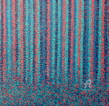Blue harmony - tableau abstrait à la peinture à l'huile Peinture intitulée "Blue harmony - tabl…" par Sophie Artinian, Œuvre d'art originale, Huile Monté sur Châssis en bois