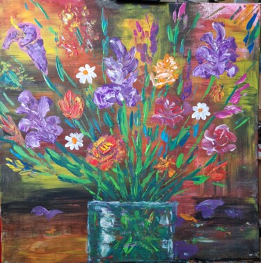 Painting titled "Букет" by Wladimir Zizilin, Original Artwork, Acrylic