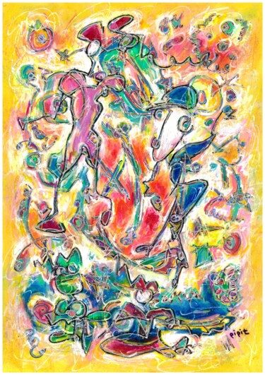 绘画 标题为“Fairies enjoy a ref…” 由Pipit Yamamoto, 原创艺术品, 丙烯