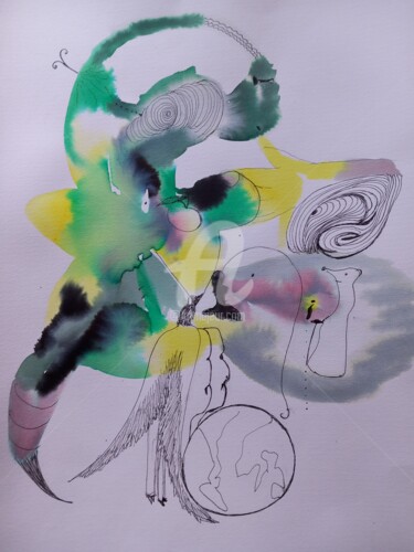 Peinture intitulée "The Robbery of Para…" par Sónia Marcos, Œuvre d'art originale, Aquarelle