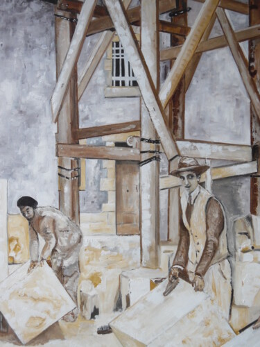 Painting titled "Prieuré St Cosme" by Alain Coulon, Original Artwork, Oil