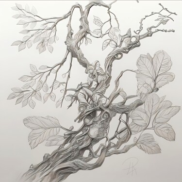 Drawing titled "Ramificazioni" by Daniela La Rovere, Original Artwork, Pencil