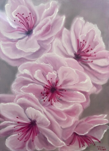 Pink magic Painting titled "Pink magic" by Uliana Titova, Original Artwork, Oil Mounted on Wood Stretcher frame