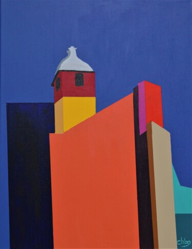 Painting titled "Citadelle 010" by Christian Bailly-Grandvaux, Original Artwork, Acrylic