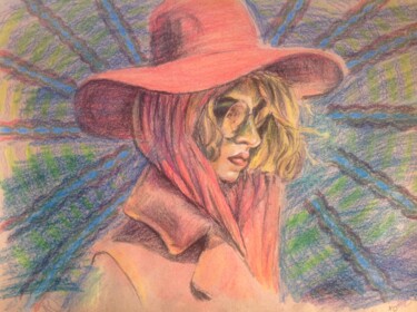 "The girl in the red…" başlıklı Resim Олег Хе tarafından, Orijinal sanat, Mum boya