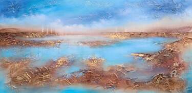"Blue Lagoon" 제목이 ""Blue Lagoon""인 미술작품 Vera Hoi로, 원작, 아크릴 나무 들것 프레임에 장착됨