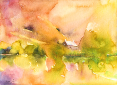 Painting titled "Dawn 49 bis" by Miki De Goodaboom, Original Artwork, Watercolor