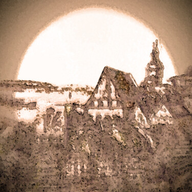Digitale Kunst mit dem Titel "Franken-Vollmond (A…" von Golly Hertlein, Original-Kunstwerk, Digitale Malerei