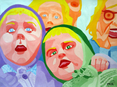 Painting titled "Chaos at the Puppet…" by Randall Steinke, Original Artwork, Oil