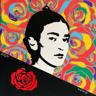 Pintura titulada "-FriDa KaHLo;•)" por Yoks, Obra de arte original, Acrílico Montado en Bastidor de camilla de madera