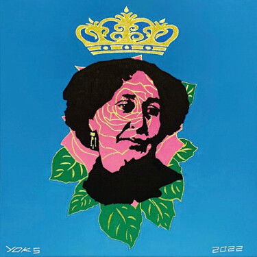 绘画 标题为“-GeOrGE SaNd;•)” 由Yoks, 原创艺术品, 丙烯 安装在木质担架架上