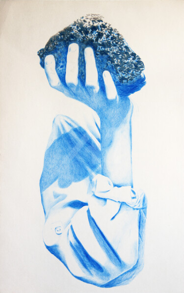 Desenho intitulada "Basalte" por Alison Vignault, Obras de arte originais, Lápis